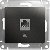 Розетка компьютерная без рамки Systeme Electric Glossa 1-м. RJ45 5e антрацит  картинка